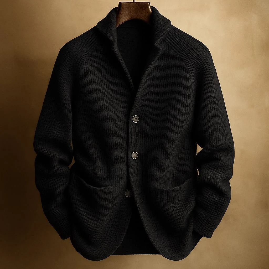 Men's Ribbed Button-Front Cardigan
