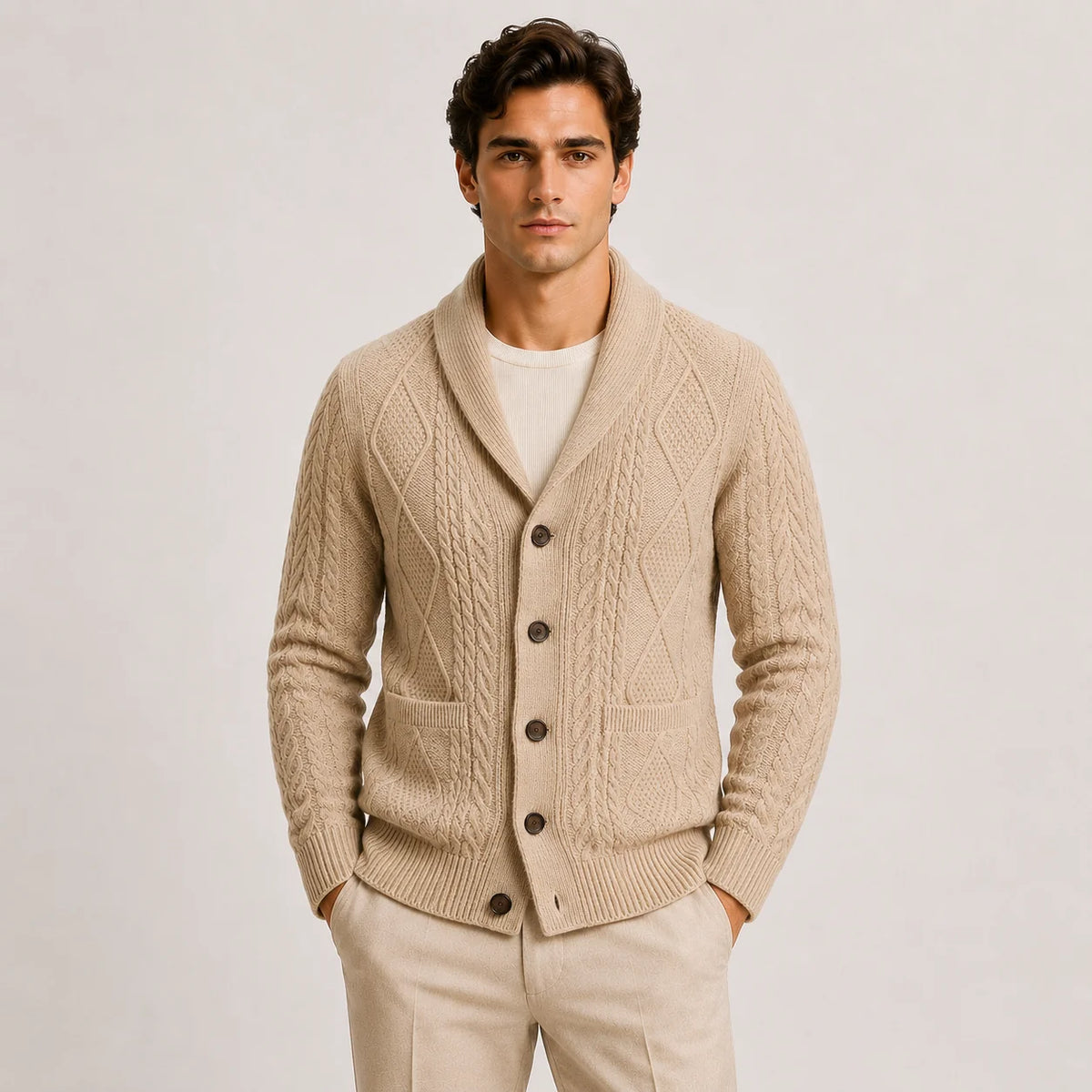 Men's Shawl Collar Cardigan