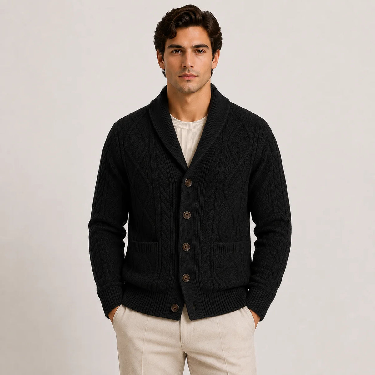 Men's Shawl Collar Cardigan