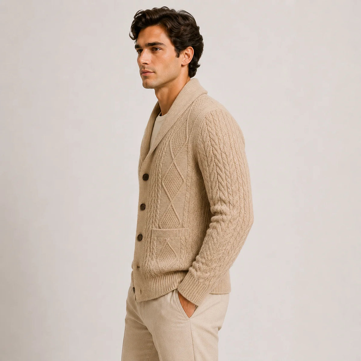 Men's Shawl Collar Cardigan