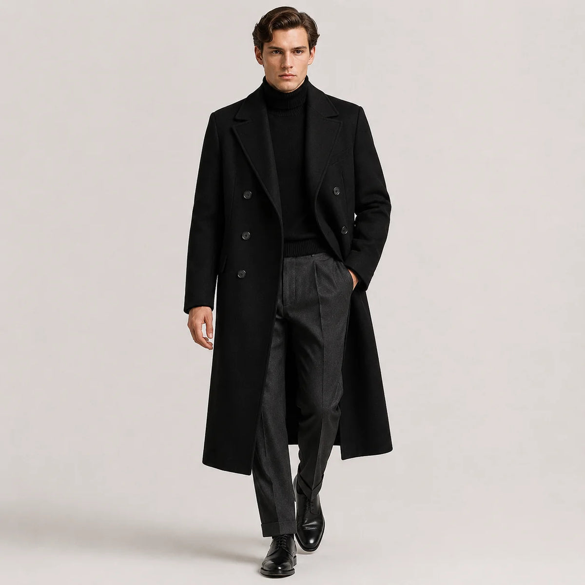Men's Double-Breasted Coat