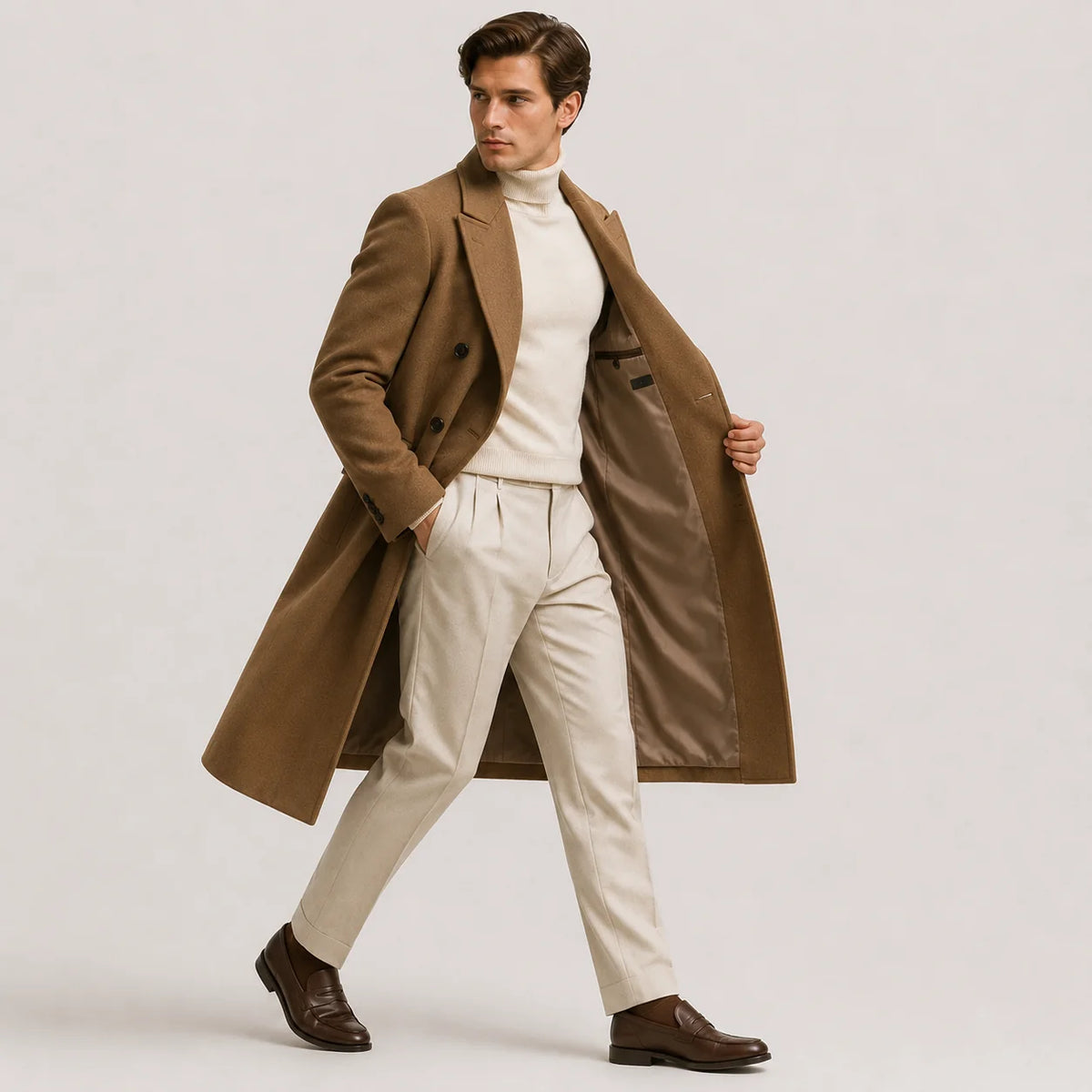 Men's Double-Breasted Coat