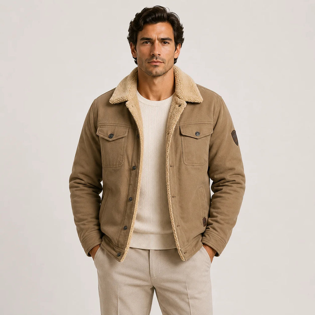 Men's Contrast Collar Utility Jacket