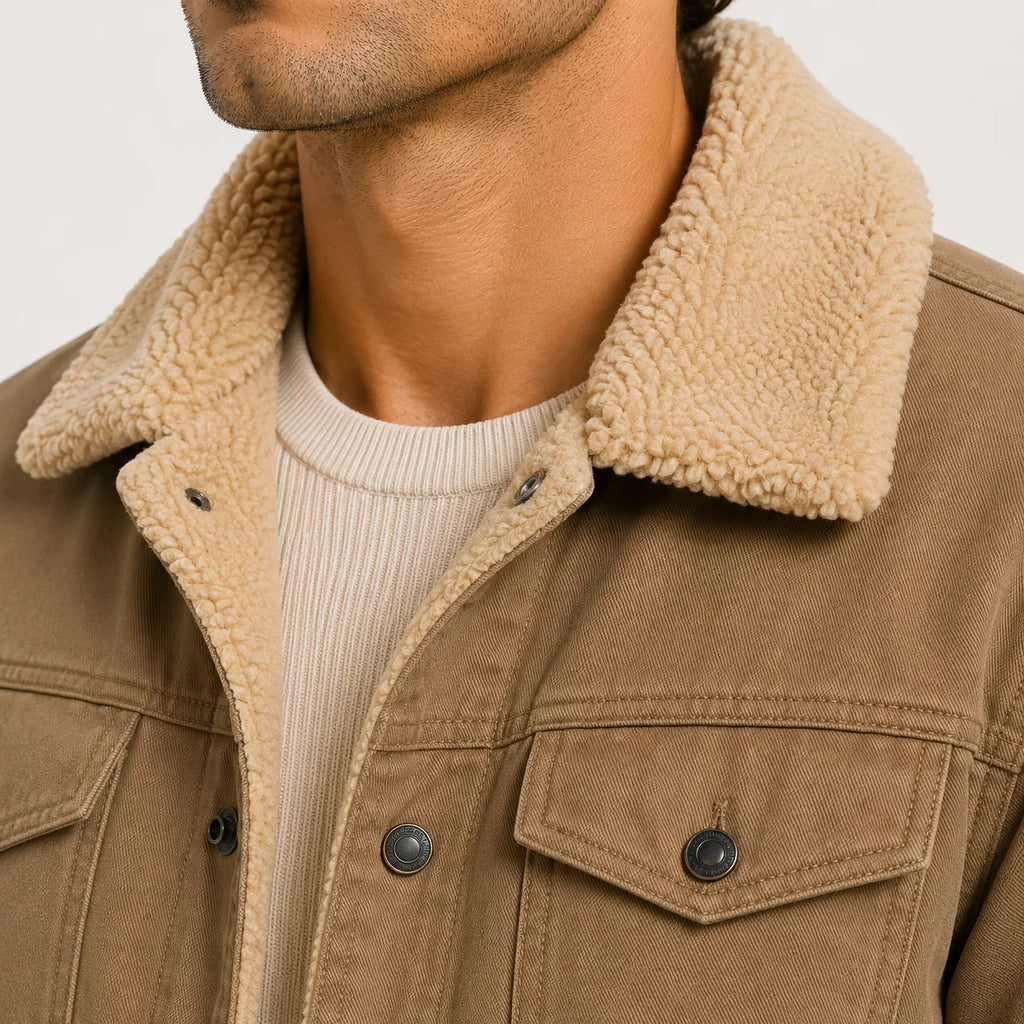 Men's Contrast Collar Utility Jacket