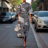 Women's Striped Midi Dress