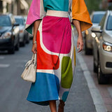 Women's Striped Midi Dress