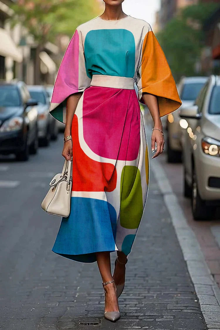 Women's Striped Midi Dress