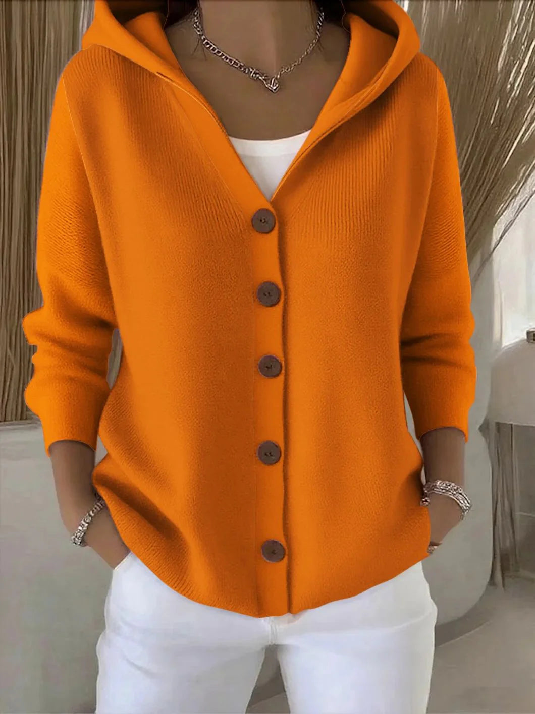 Hooded Knit Cardigan