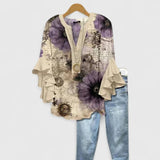 Women's Floral Ruffle Blouse