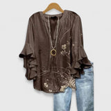 Women's Floral Ruffle Blouse