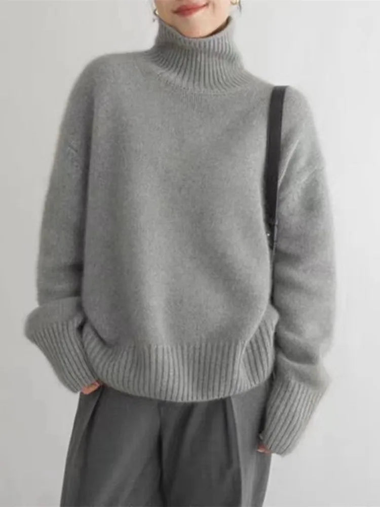 High Collar Knit Turtleneck