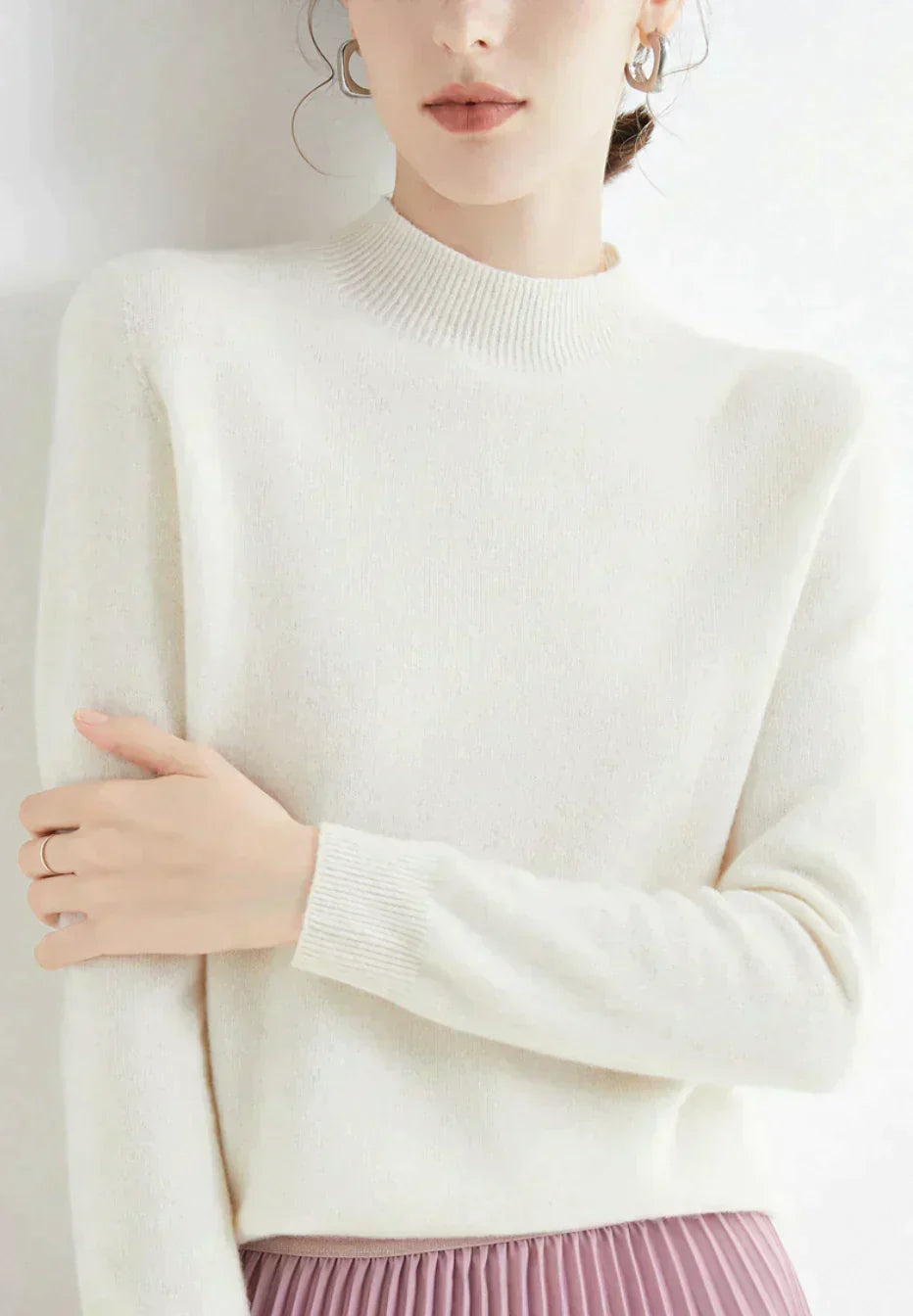 Mock Neck Knit Pullover