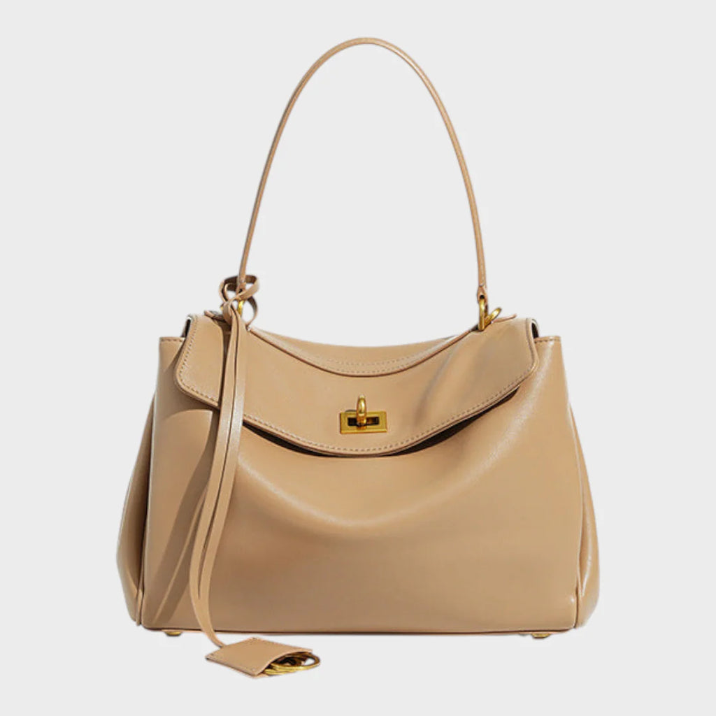 Minimalist Turn-Lock Flap Handbag