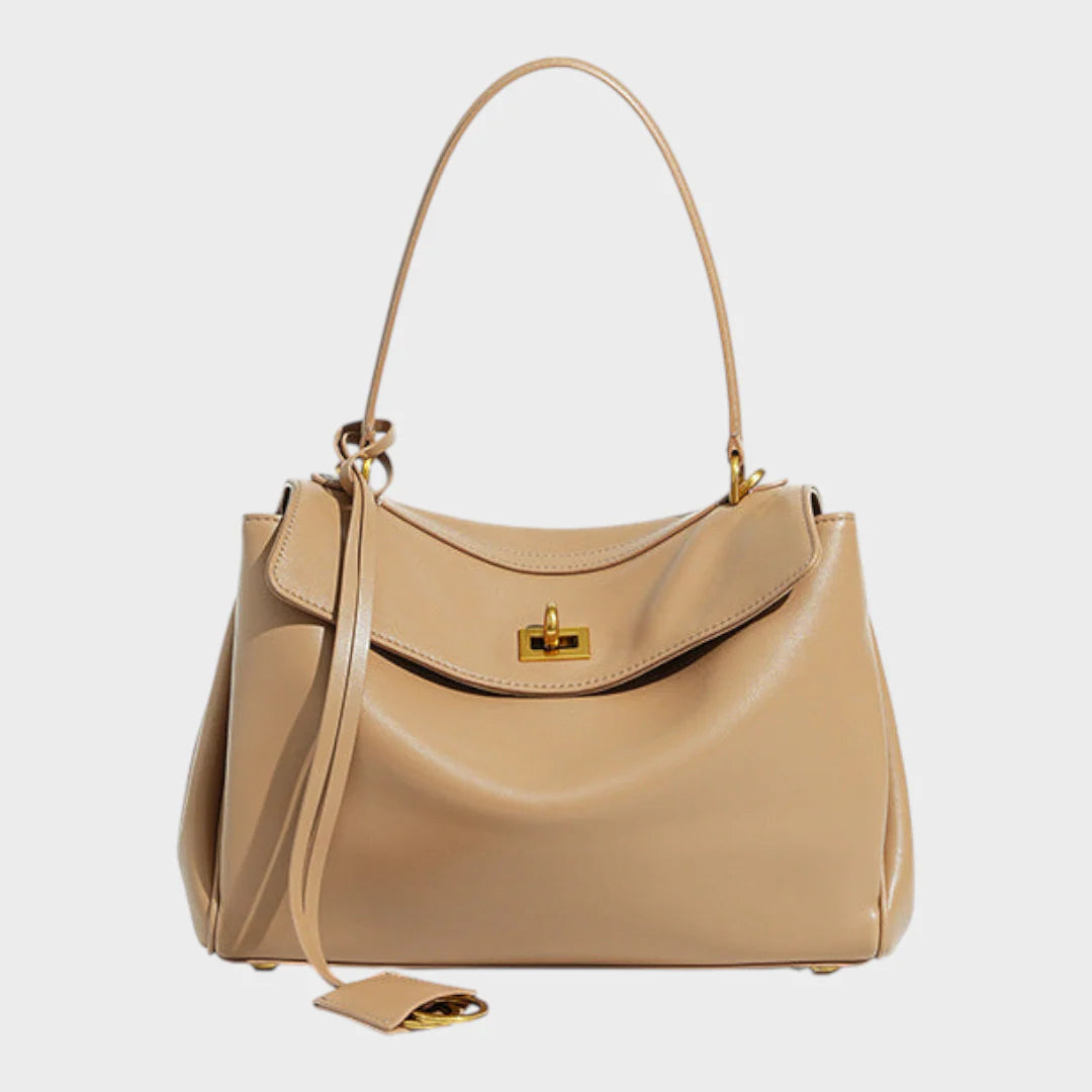 Minimalist Turn-Lock Flap Handbag