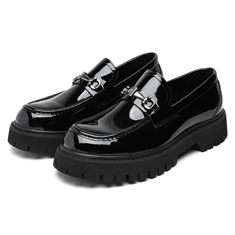 Metal-Buckle Lug Sole Loafers
