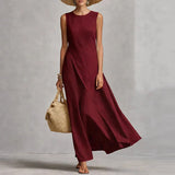 Sleeveless Asymmetric Maxi