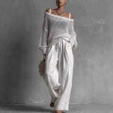 Women's Off-Shoulder Trouser Set
