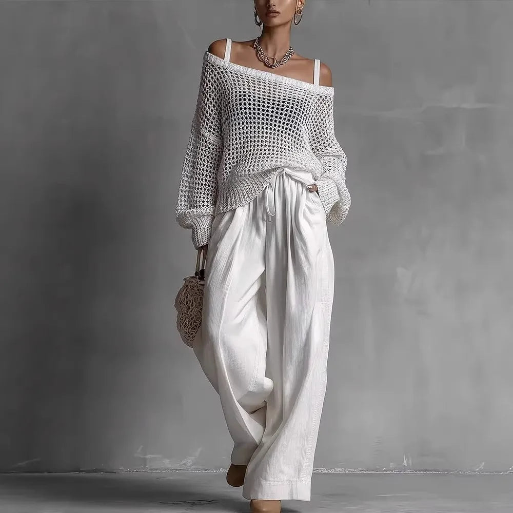 Women's Off-Shoulder Trouser Set
