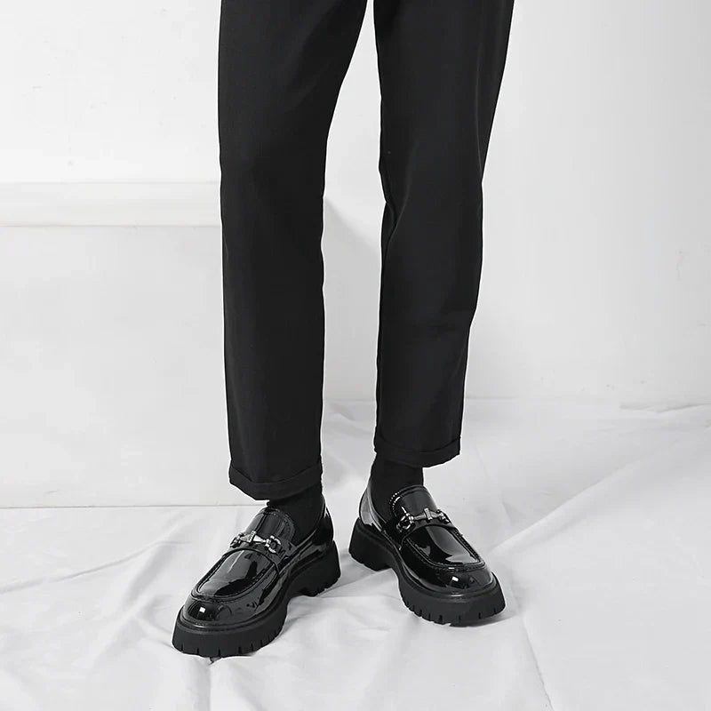 Metal-Buckle Lug Sole Loafers
