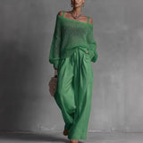 Women's Off-Shoulder Trouser Set