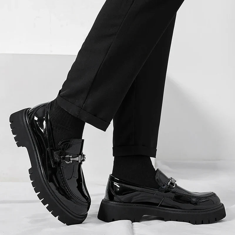 Metal-Buckle Lug Sole Loafers