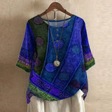 Vintage Floral Short Sleeve Blouse