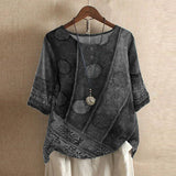 Vintage Floral Short Sleeve Blouse