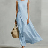 Sleeveless Asymmetric Maxi