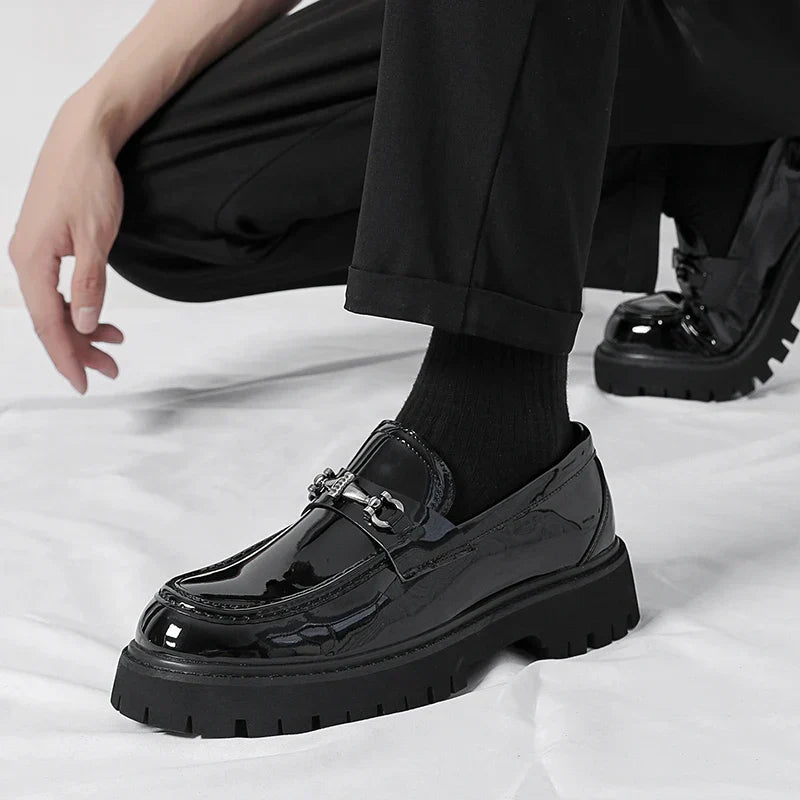 Metal-Buckle Lug Sole Loafers