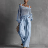 Women's Off-Shoulder Trouser Set