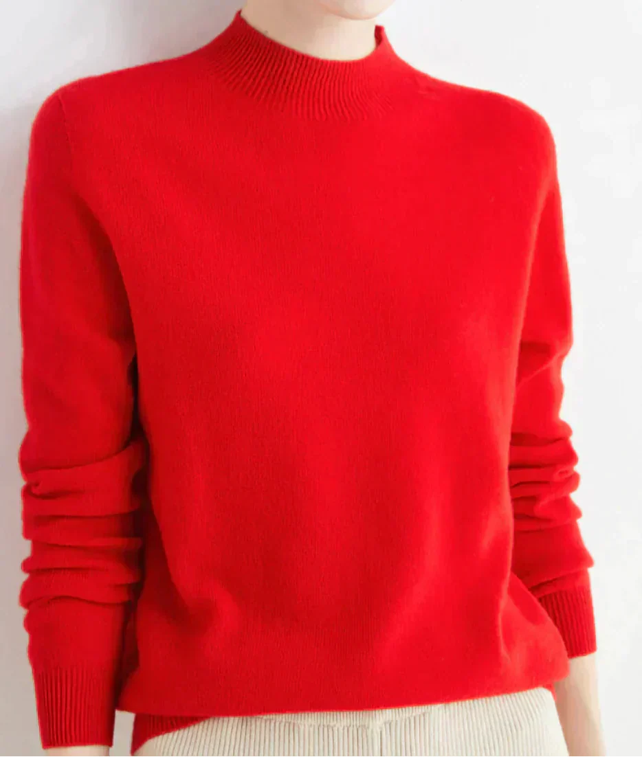 Mock Neck Knit Pullover