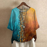 Vintage Floral Short Sleeve Blouse
