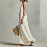 Sleeveless Asymmetric Maxi