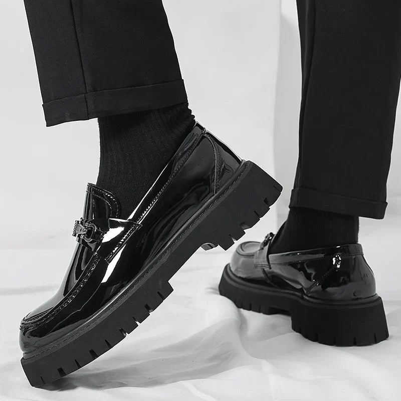 Metal-Buckle Lug Sole Loafers