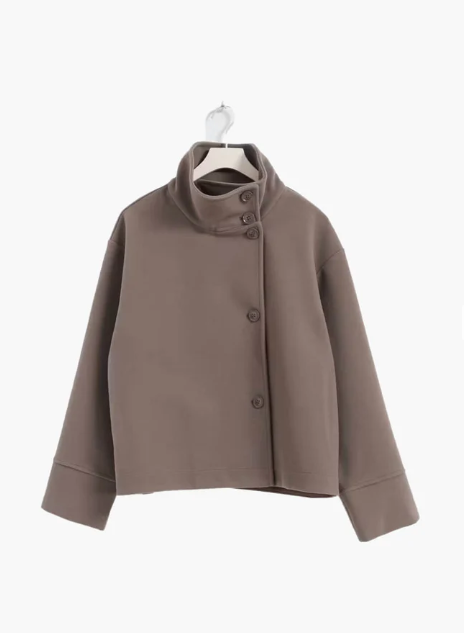 Stand Collar Single-Breasted Jacket