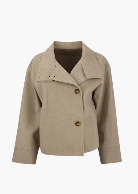 Stand Collar Single-Breasted Jacket