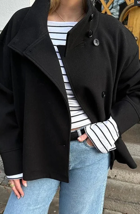 Stand Collar Single-Breasted Jacket