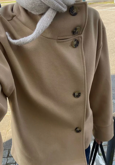 Stand Collar Single-Breasted Jacket