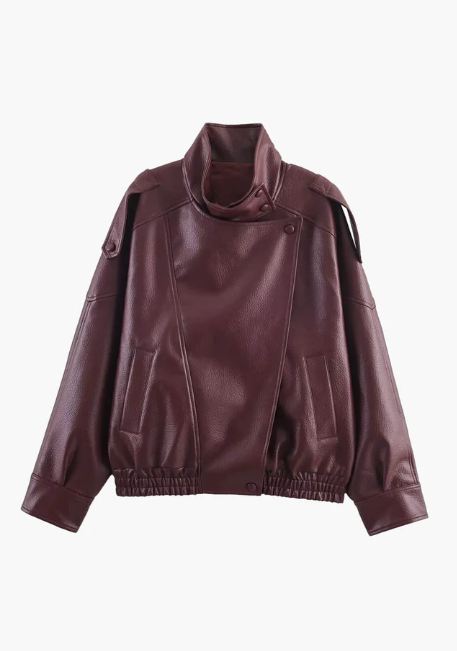 Relaxed Asymmetrical Zip-Up Jacket
