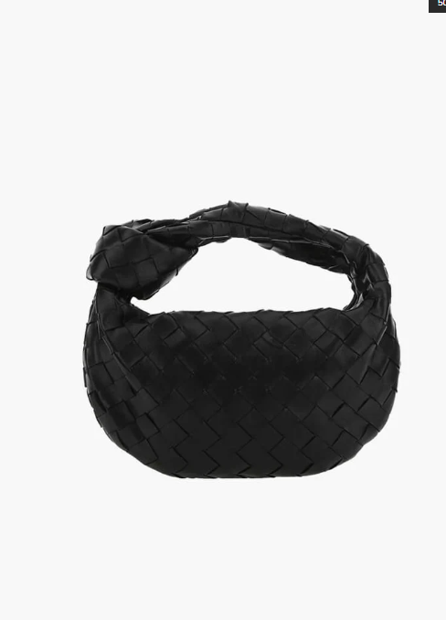 Knotted Handle Woven Mini Bag