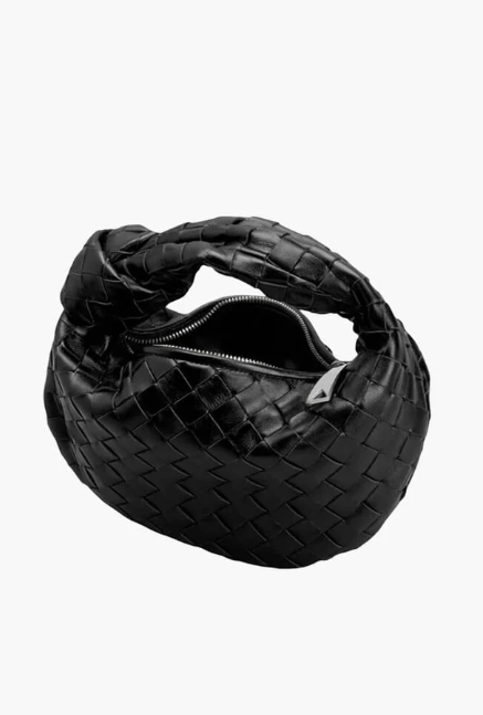 Knotted Handle Woven Mini Bag
