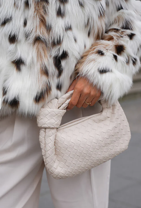 Knotted Handle Woven Mini Bag