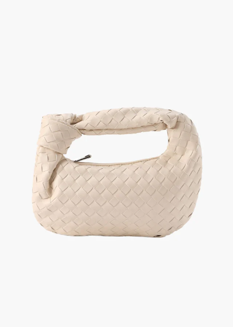 Knotted Handle Woven Mini Bag