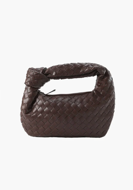Knotted Handle Woven Mini Bag