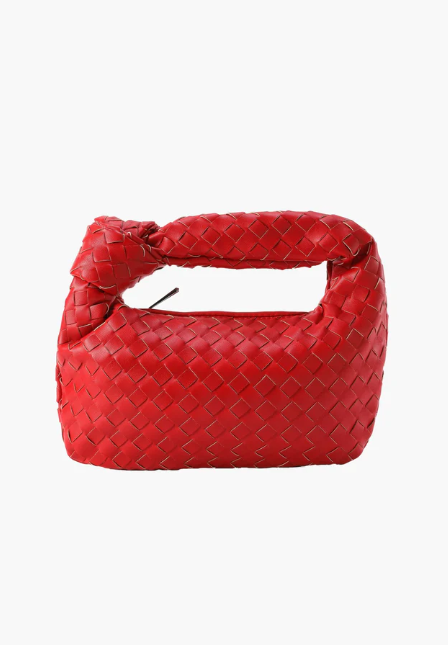 Knotted Handle Woven Mini Bag