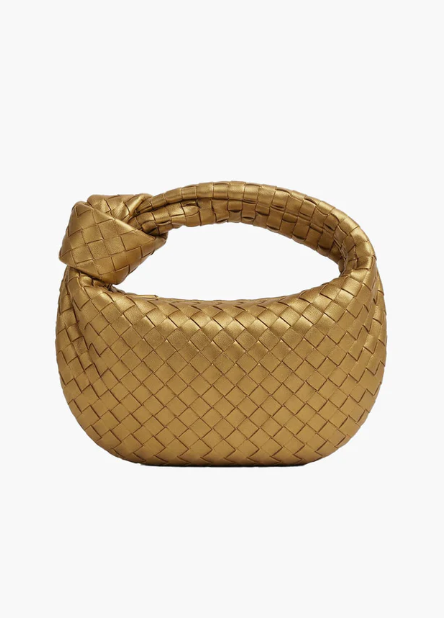 Knotted Handle Woven Mini Bag