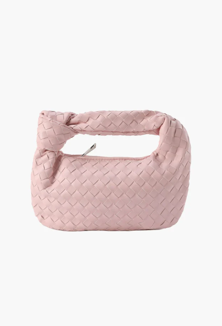 Knotted Handle Woven Mini Bag