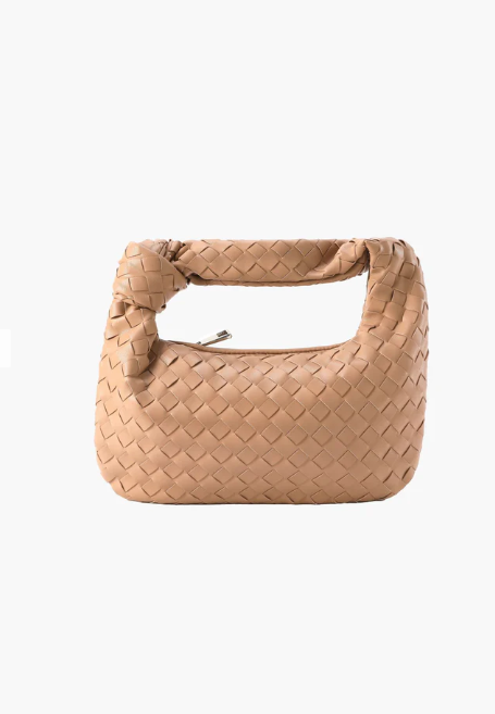 Knotted Handle Woven Mini Bag