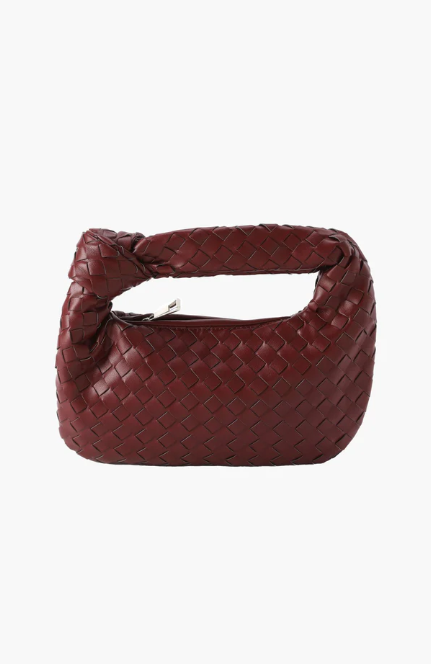 Knotted Handle Woven Mini Bag