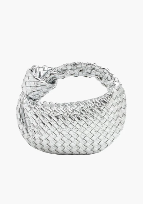 Knotted Handle Woven Mini Bag